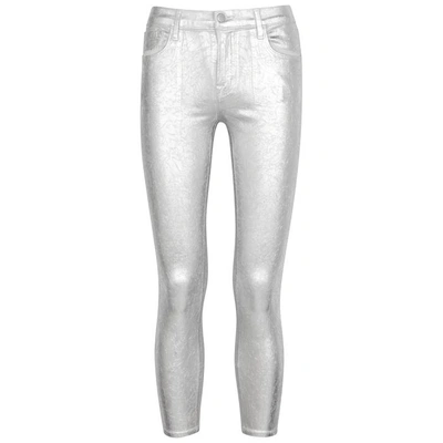 J Brand 835 Silver Coated Skinny Jeans In Metallic Silver | ModeSens