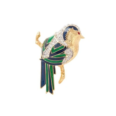 Shop Susan Caplan Vintage 1980s Vintage Dorlan Swarovski Crystal Bird Brooch