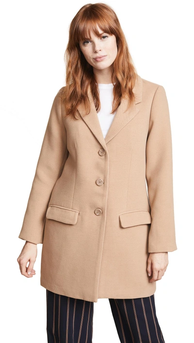 Shop Bb Dakota Whiskey Business Brushed Coat In Camel