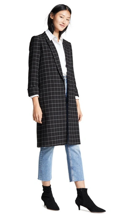 Shop Alice And Olivia Kyle Long Collar Jacket In Black/white