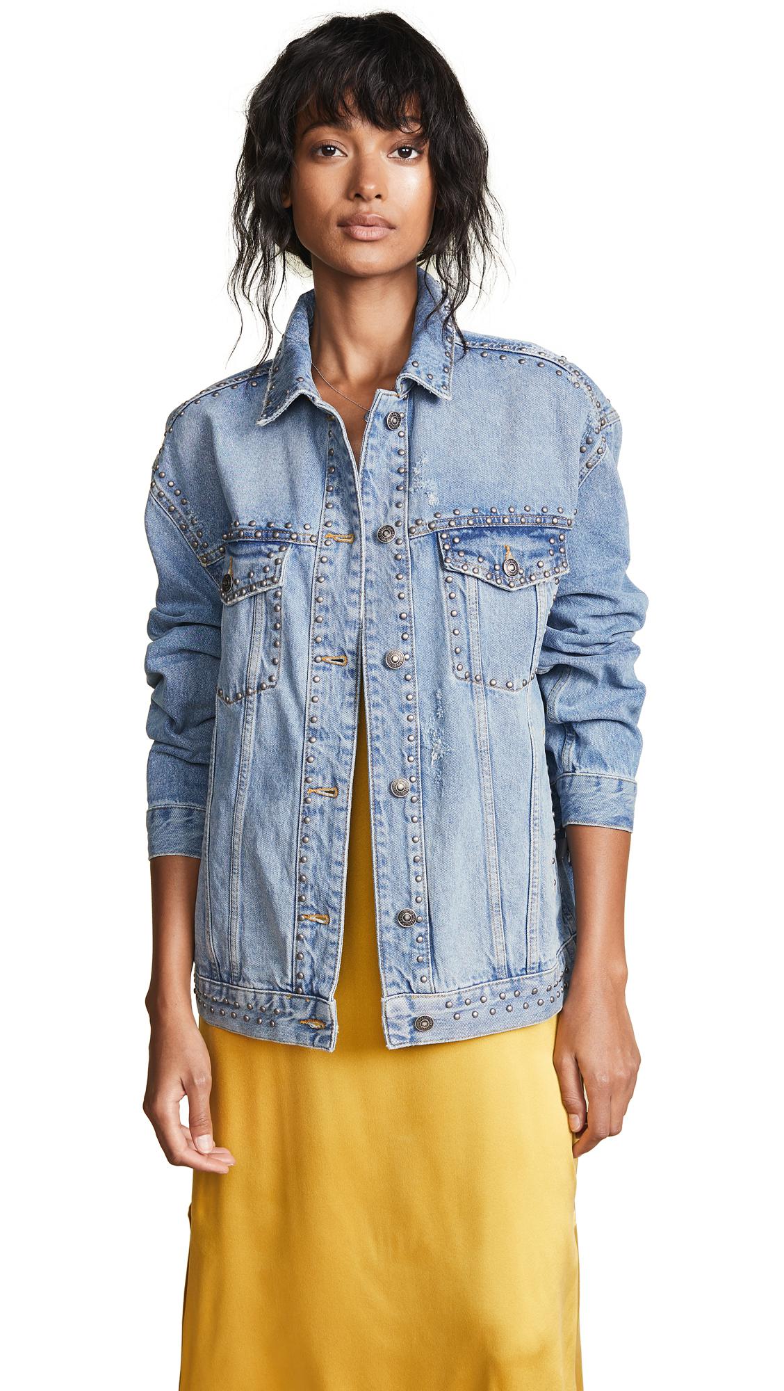 free people studded trucker jacket