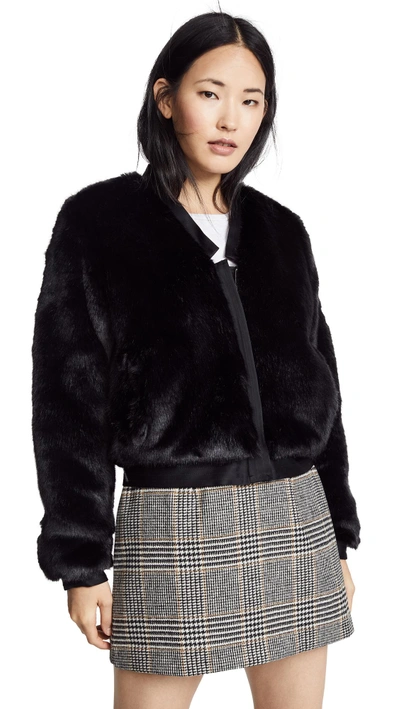 Shop J Brand Ashbey Faux Fur Jacket In Black