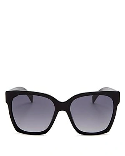 Shop Moschino Women's Square Sunglasses, 56mm In Black/gray
