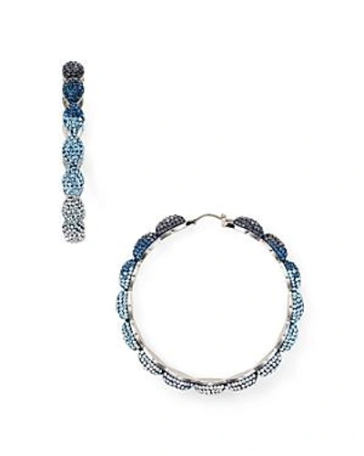 Shop Atelier Swarovski Moselle Hoop Earrings - 100% Exclusive In Blue/silver