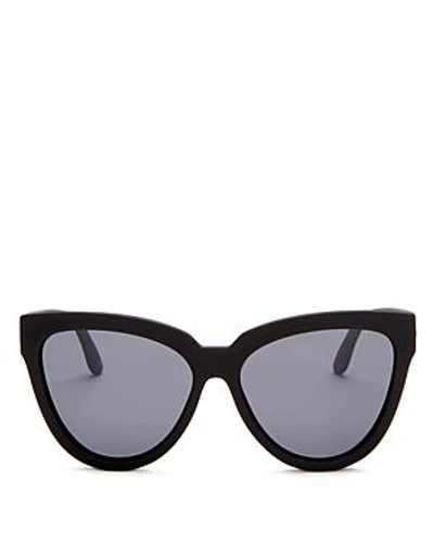 Shop Le Specs Women's Polarized Cat Eye Sunglasses, 57mm In Black/smoke
