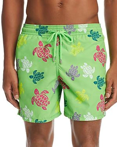 Shop Vilebrequin Moorea Multicolored Turtle-print Swim Shorts In Green