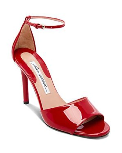Shop Brian Atwood Women's Elsa Patent Leather High-heel Sandals In Red Patent Leather