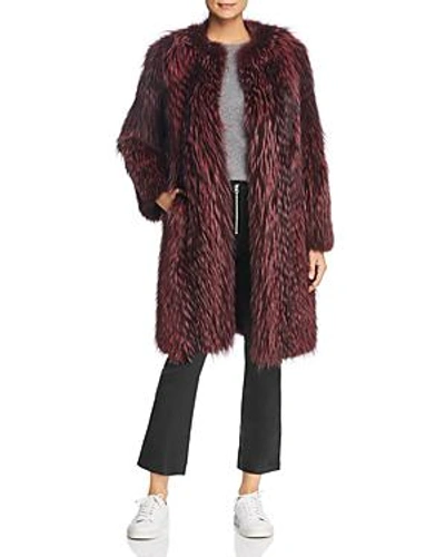 Shop Maximilian Furs Feathered Fox Fur Coat With Leather Trim - 100% Exclusive In Rosa Roset