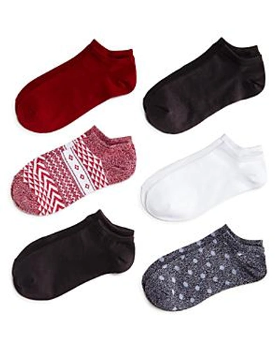 Shop Hue Super Soft Liner Socks, Set Of 6 In Black Dot