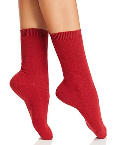Shop Falke Cosy Mid-calf Socks In Ruby