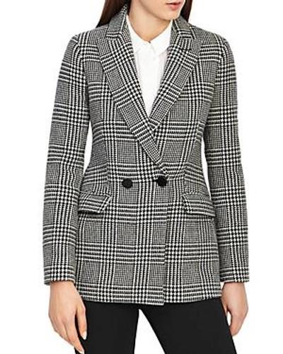 Reiss Langley Houndstooth Wool Blend Jacket In Black White ModeSens