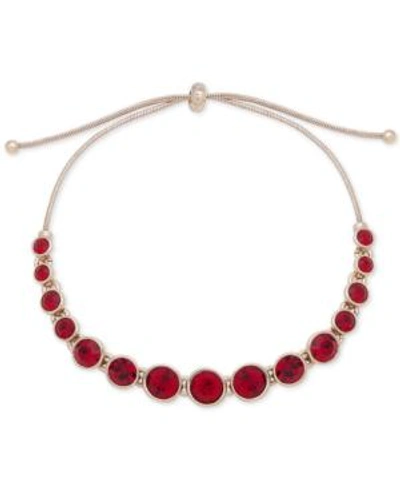 Shop Givenchy Crystal Bezel Slider Bracelet In Red
