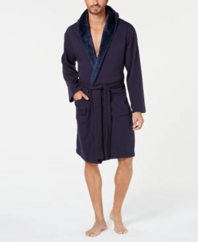 Shop Ugg Men's Brunswick Hooded Robe In Navy