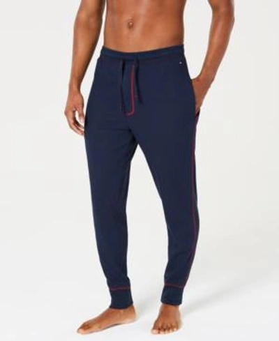 Shop Tommy Hilfiger Men's Thermal Joggers, Created For Macy's In Dark Navy