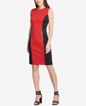 macy's red and black dress