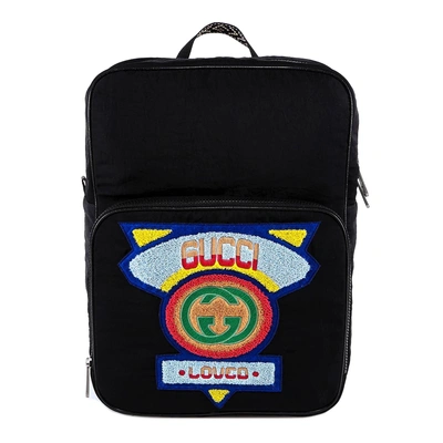 Shop Gucci Loved Gg Logo Patch Backpack In Black