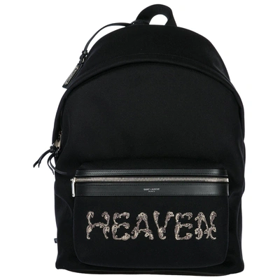 Shop Saint Laurent Heaven City Backpack In Black