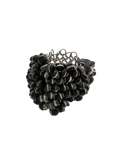 Shop Marc Le Bihan Glass Embellished Ring In Black