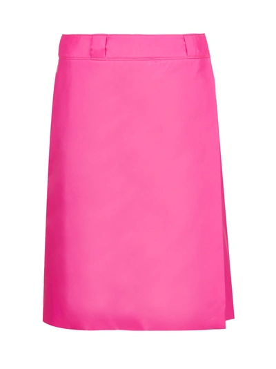 Shop Prada Wrap Skirt In Fuxia Fluo