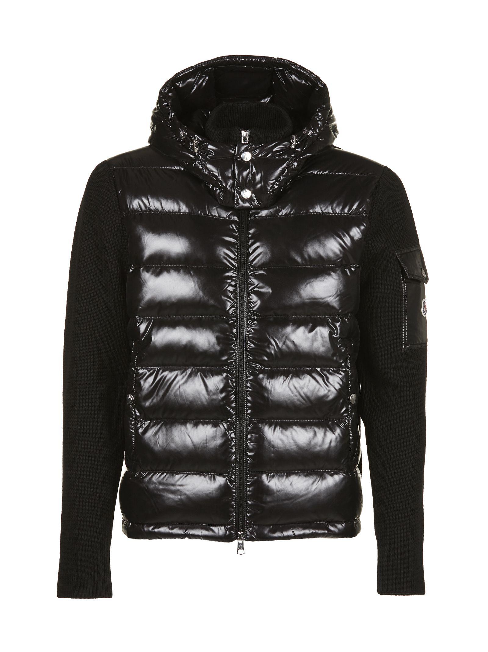 Moncler Cropped Padded Jacket In Black | ModeSens