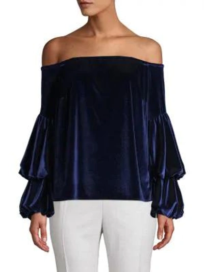 Shop Petersyn Lily Off-the-shoulder Top In Midnight