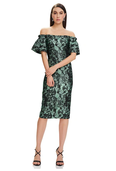 Shop Theia Couture Off The Shoulder Cocktail Dress In Absinthe