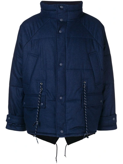 Shop Herno Quilted Short Parka In Blue