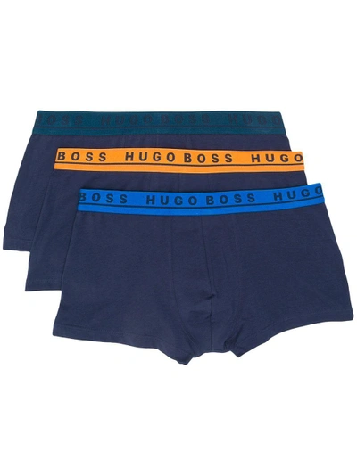 Shop Hugo Boss Pack Of Boxer Briefs In Blue