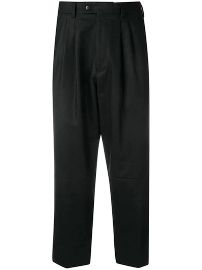 Shop Sartorial Monk Cropped Trousers In Black