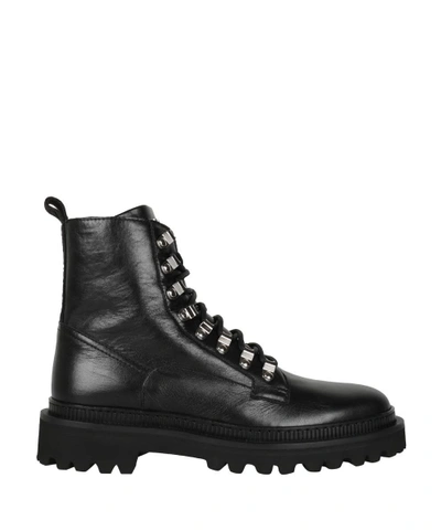 Shop Balmain Ranger Army Leather Boots In Nero