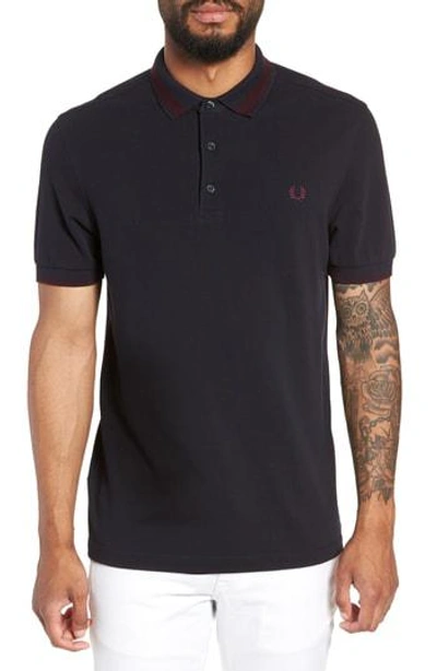 Shop Fred Perry Contrast Collar Polo Shirt In Navy
