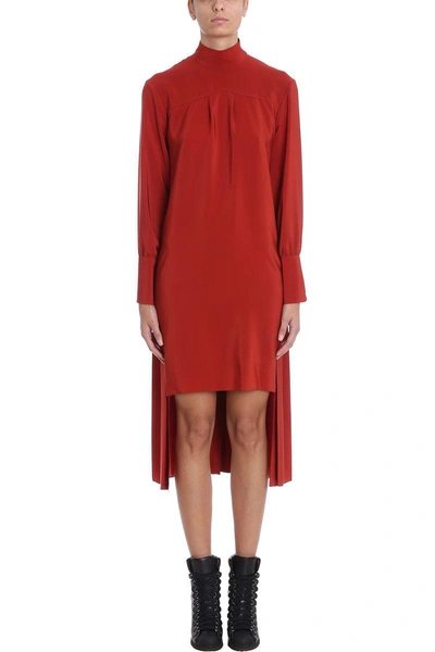 Shop Chloé Asymmetrical Shirt Dress In Red