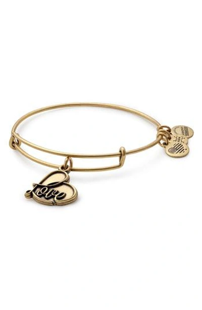 Shop Alex And Ani Love Expandable Charm Bracelet In Gold