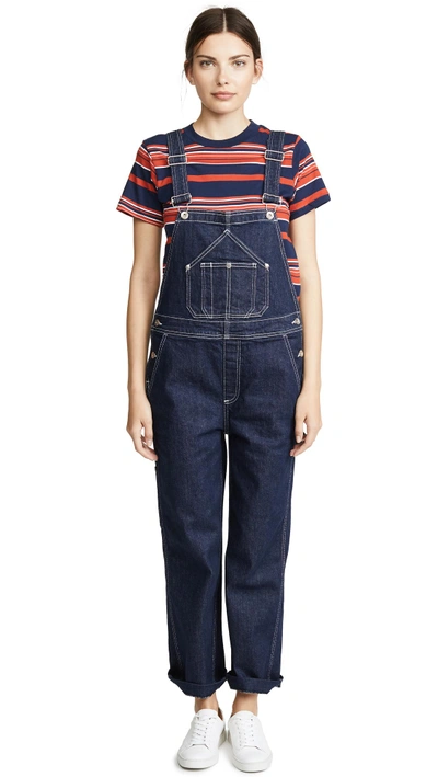 Shop Rag & Bone Patched Dungaree Overalls In Rinse