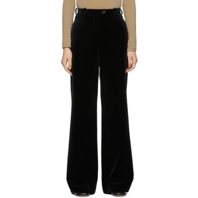 Shop Acne Studios Navy Corduroy Flared Trousers In Navy/blue