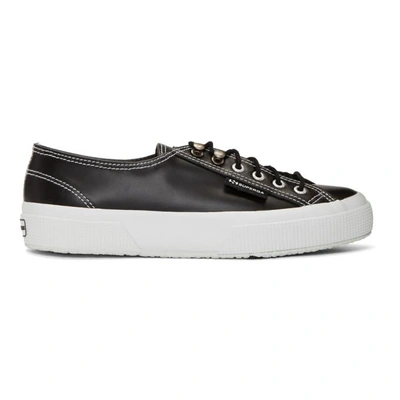 Shop Alexa Chung Black Superga Edition Leather Sneakers