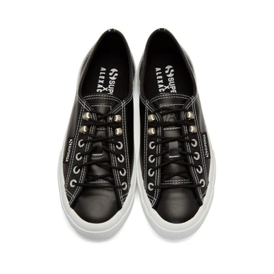 Shop Alexa Chung Black Superga Edition Leather Sneakers