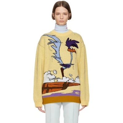 Shop Calvin Klein 205w39nyc Yellow Looney Tunes Edition Road Runner Sweater In 753 Arylide