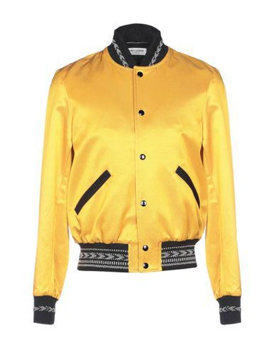 Shop Saint Laurent Jackets In Yellow