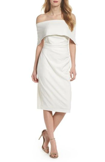 Shop Vince Camuto Popover Midi Dress In Ivory
