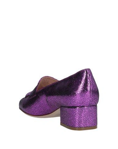 Shop Alberta Ferretti Woman Loafers Fuchsia Size 8 Soft Leather