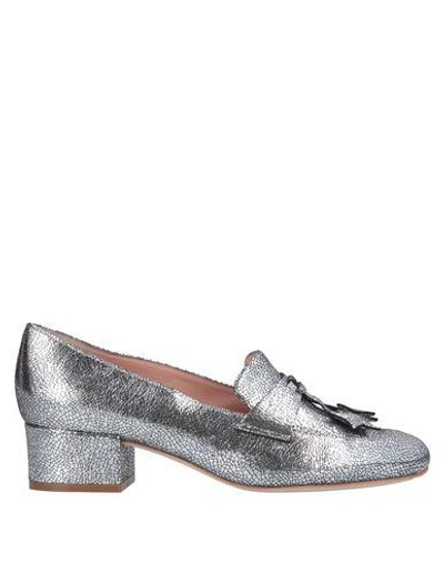 Shop Alberta Ferretti Woman Loafers Silver Size 8 Soft Leather