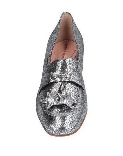 Shop Alberta Ferretti Woman Loafers Silver Size 8 Soft Leather