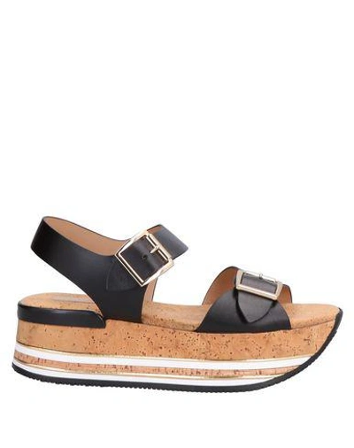 サンダル・ミュール HOGAN LOGO SANDALS Hogan Sandals In Black | ModeSens