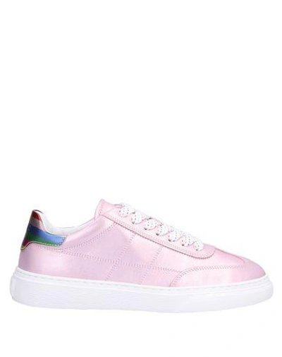 Shop Hogan Woman Sneakers Pink Size 5 Soft Leather