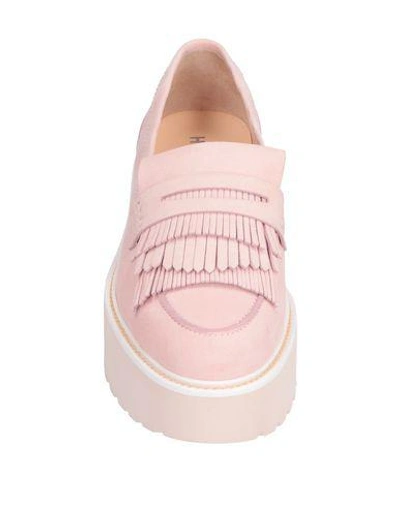 Shop Hogan Woman Loafers Light Pink Size 8 Soft Leather