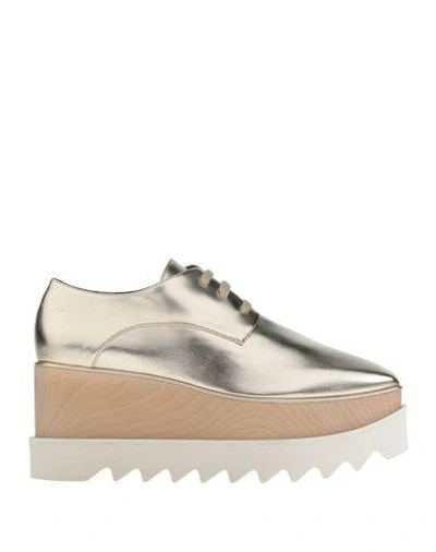 Shop Stella Mccartney Lace-up Shoes In Platinum