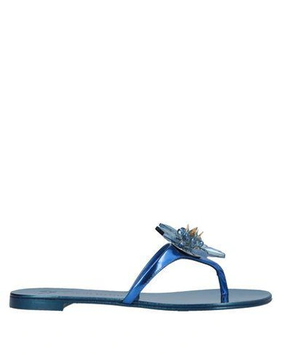 Shop Giuseppe Zanotti Flip Flops In Bright Blue