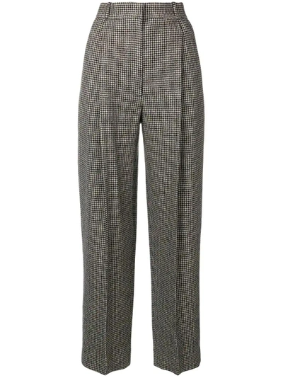 Shop The Row Nica Houndstooth Trousers In Black