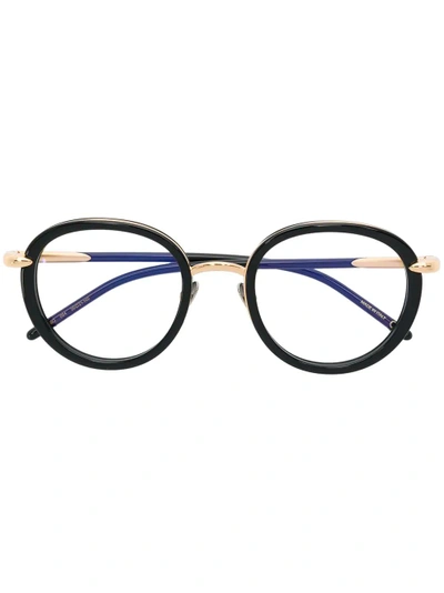 Shop Pomellato Eyewear Round Glasses In Black